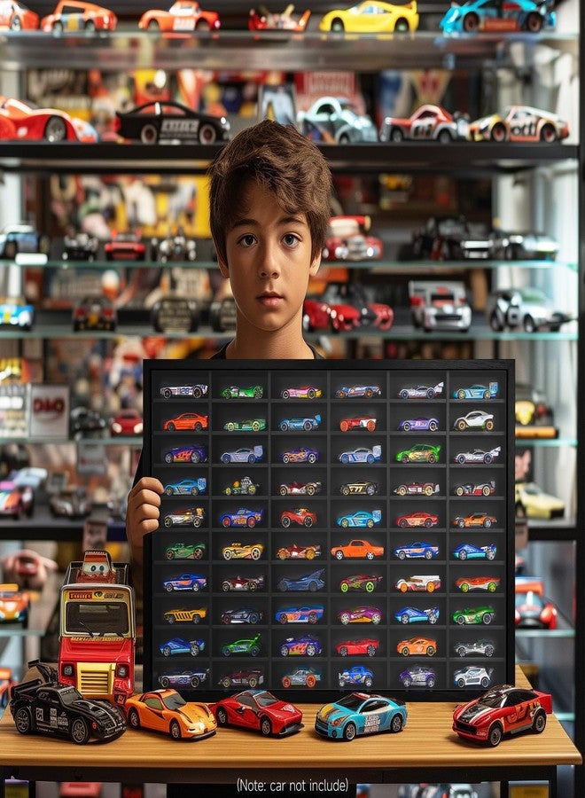 DisplayMore Wooden Wall Mount Display Case for Hot Wheels with Dust Resistant Acrylic Door ,Matchbox 1/64 Scale Diecast Model Cars Display Storage Organizer Case, Stores up to 60 Cars - Image 5